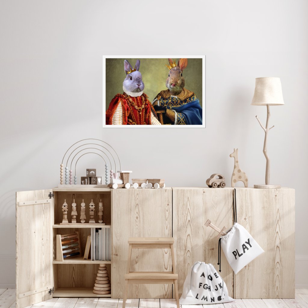 The King & Queen: Custom Pet Poster - Paw & Glory - Dog Portraits - Pet Portraits