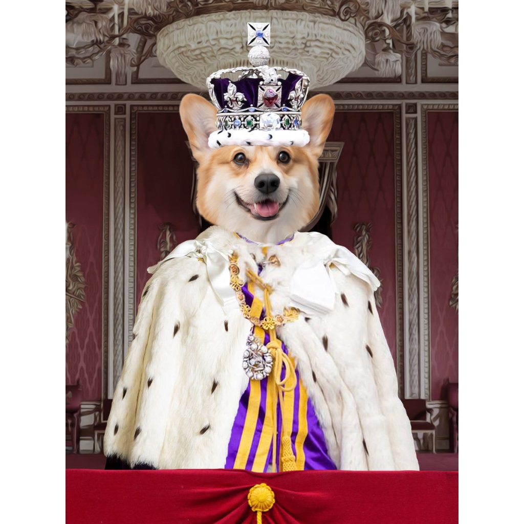 Pet Portraits | The Kings Coronation: Custom Digital Download Pet Portrait | Paw & Glory