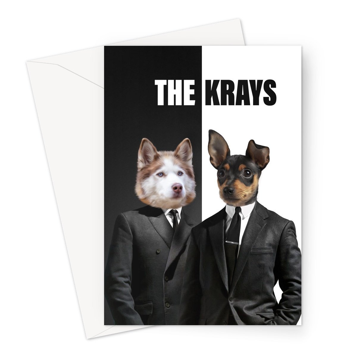 Pet Portraits | The Krays: Custom Pet Greeting Card | Paw & Glory