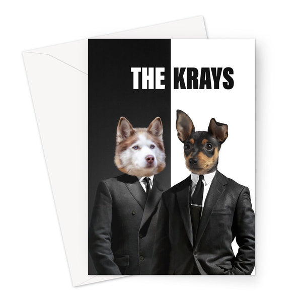 Vintage Gangster Twins Custom Pet  Greeting Card | Pet Lover Gift | Paw & Glory