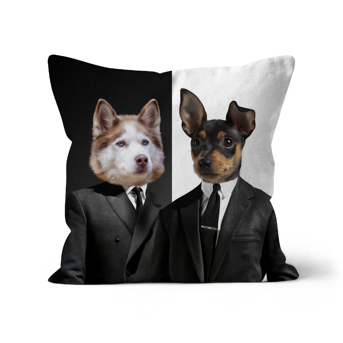 Vintage Gangster Twins Custom Pet Pillow | Funny Pet Portrait | Paw & Glory