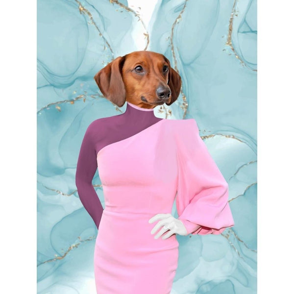 Luxury Glamour Star Custom Digital Download Pet Portrait | Pet Portrait From Photo | Paw & Glory