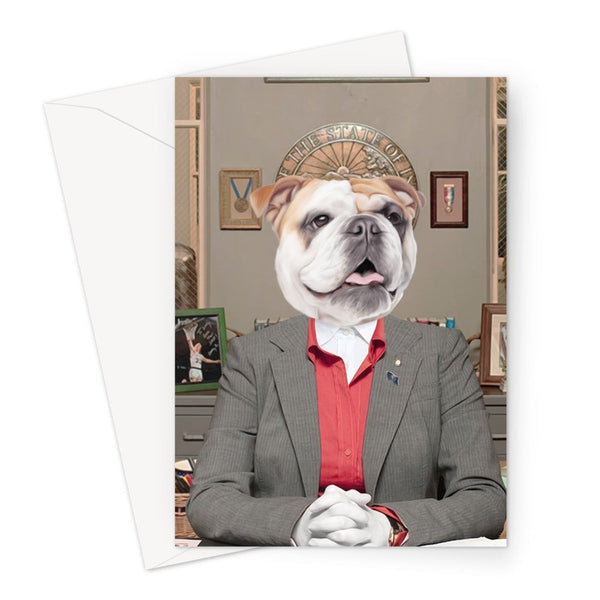 Town Hall Leader Custom Pet Greeting Card | Personalised Pet Gift | Paw & Glory