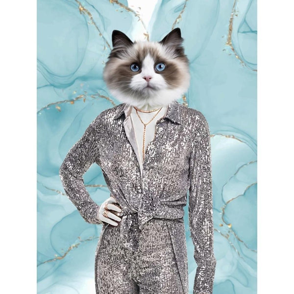 Luxury Glamour Star Custom Digital Download Pet Portrait | Pet Portrait From Photo | Paw & Glory