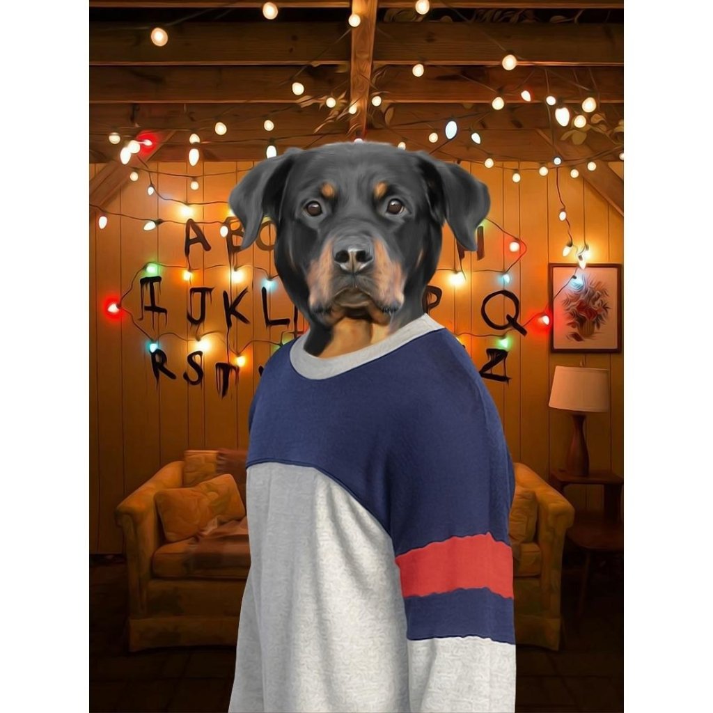 Pet Portraits | The Lucas (Stranger Things Inspired): Custom Digital Download Pet Portrait | Paw & Glory