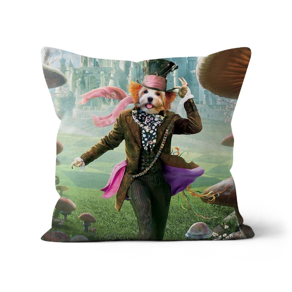 Pet Portraits | The Mad Hatter: Custom Pet Pillow | Paw & Glory