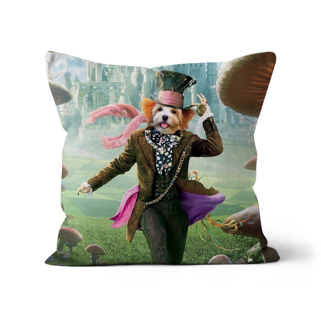 Pet Portraits | The Mad Hatter: Custom Pet Pillow | Paw & Glory