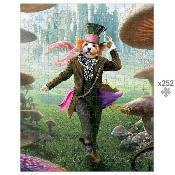 Whimsical Tea Party Host Custom Pet Puzzle | Funny Pet Portrait | Paw & Glory