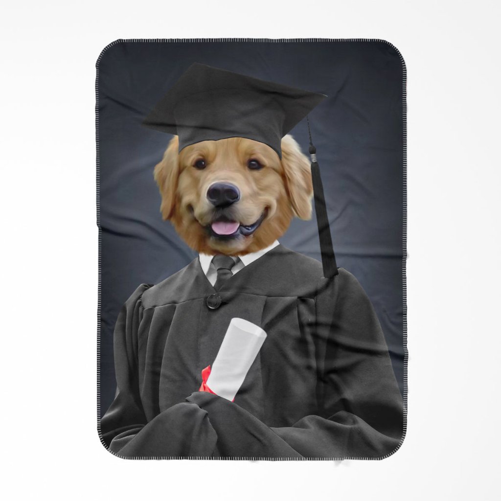 Pet Portraits | The Male Graduate: Custom Pet Blanket | Paw & Glory