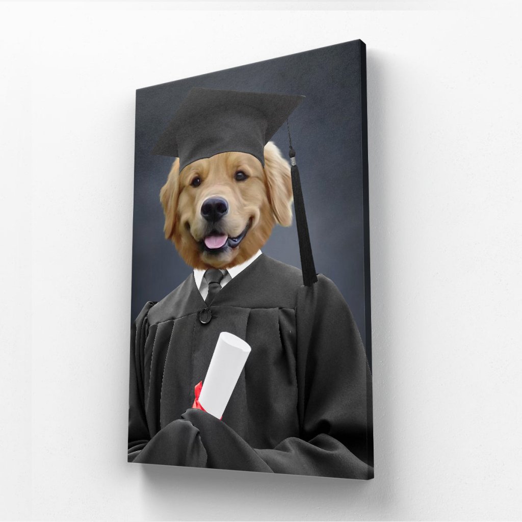 Pet Portraits | The Male Graduate: Custom Pet Canvas | Paw & Glory