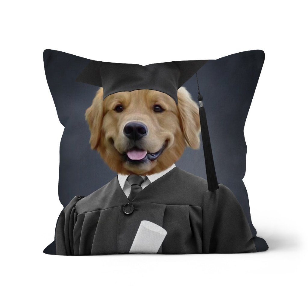 Pet Portraits | The Male Graduate: Custom Pet Pillow | Paw & Glory