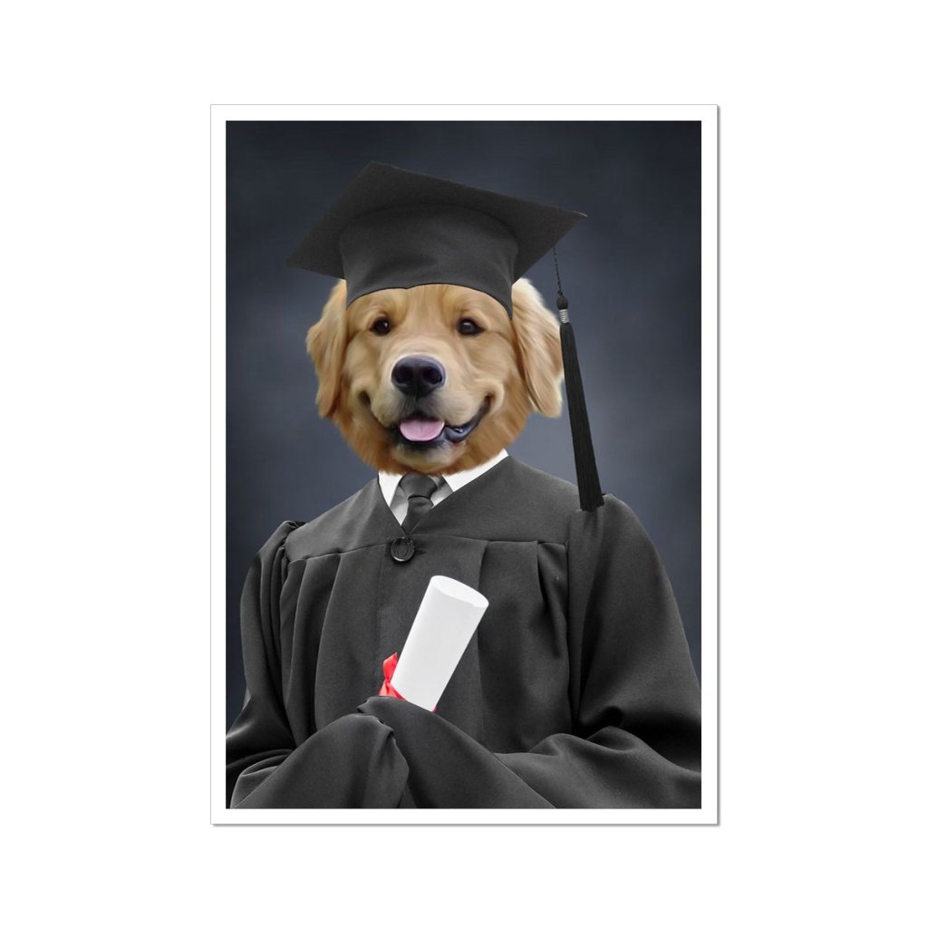 Pet Portraits | The Male Graduate: Custom Pet Poster | Paw & Glory