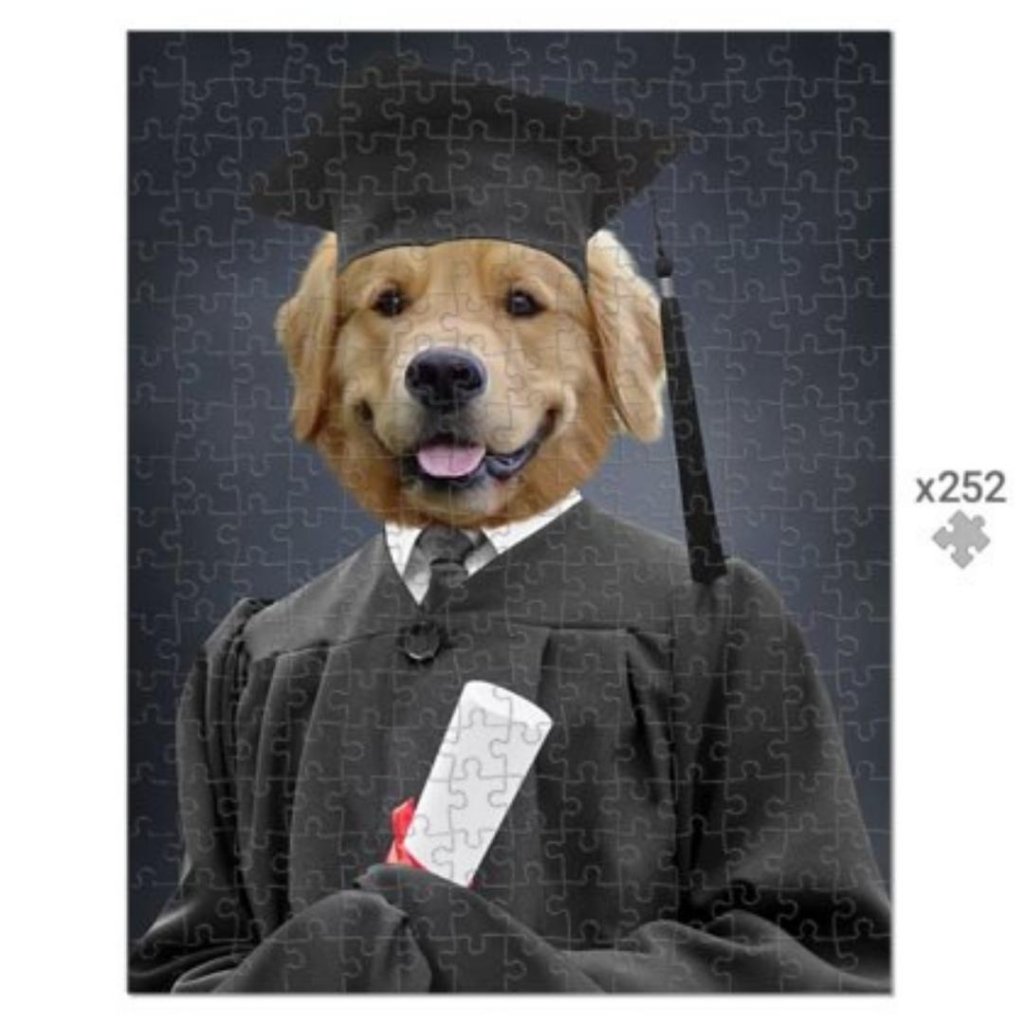 Pet Portraits | The Male Graduate: Custom Pet Puzzle | Paw & Glory