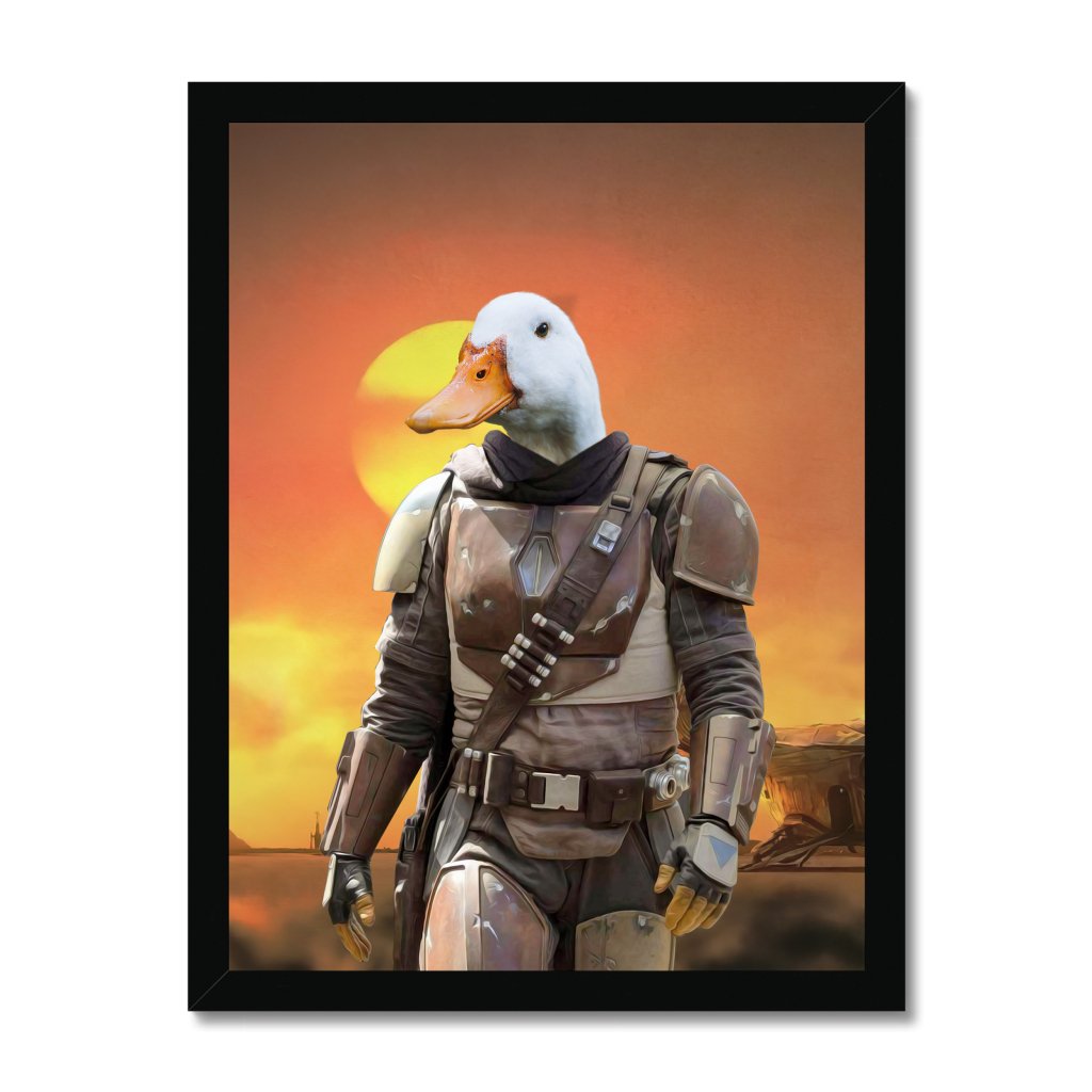 Pet Portraits | The Mando (Star Wars Inspired): Animal Art Framed Portrait | Paw & Glory