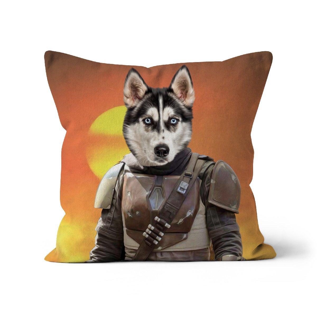 Pet Portraits | The Mando (Star Wars Inspired): Custom Pet Pillow | Paw & Glory
