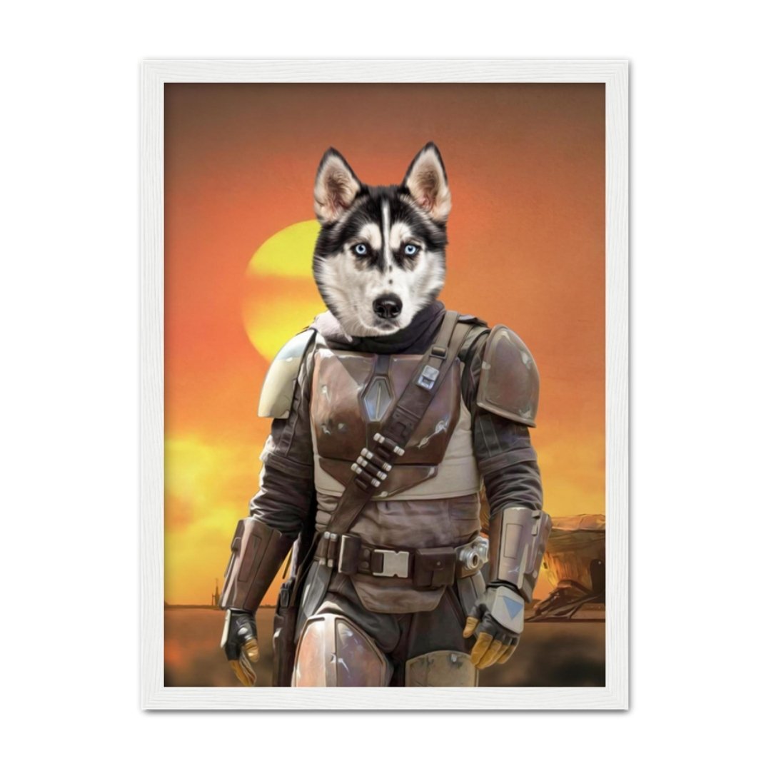 Armoured Bounty Hunter Custom Pet Portrait | Paw & Glory