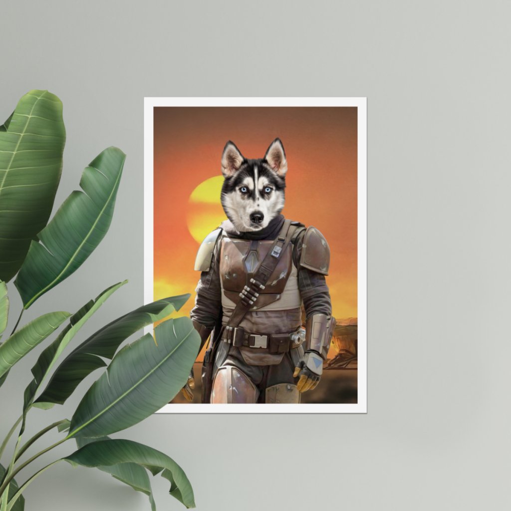 Pet Portraits | The Mando (Star Wars Inspired): Custom Pet Poster | Paw & Glory