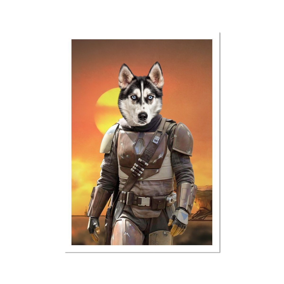 Pet Portraits | The Mando (Star Wars Inspired): Custom Pet Poster | Paw & Glory