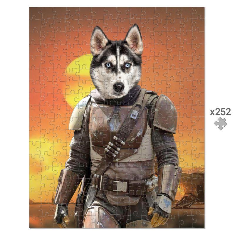 Armoured Bounty Hunter Custom Pet Puzzle | Pet Lover Gift | Paw & Glory