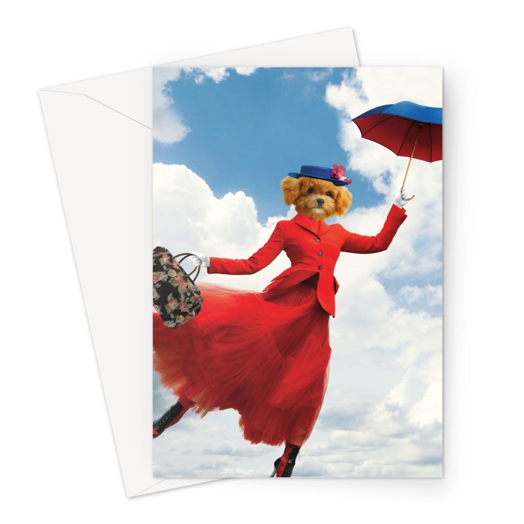 Pet Portraits | The Mary Poppins: Custom Pet Greeting Card | Paw & Glory