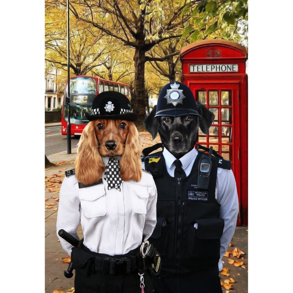 Pet Portraits | The Met Police Officers: Custom Digital Download Pet Portrait | Paw & Glory
