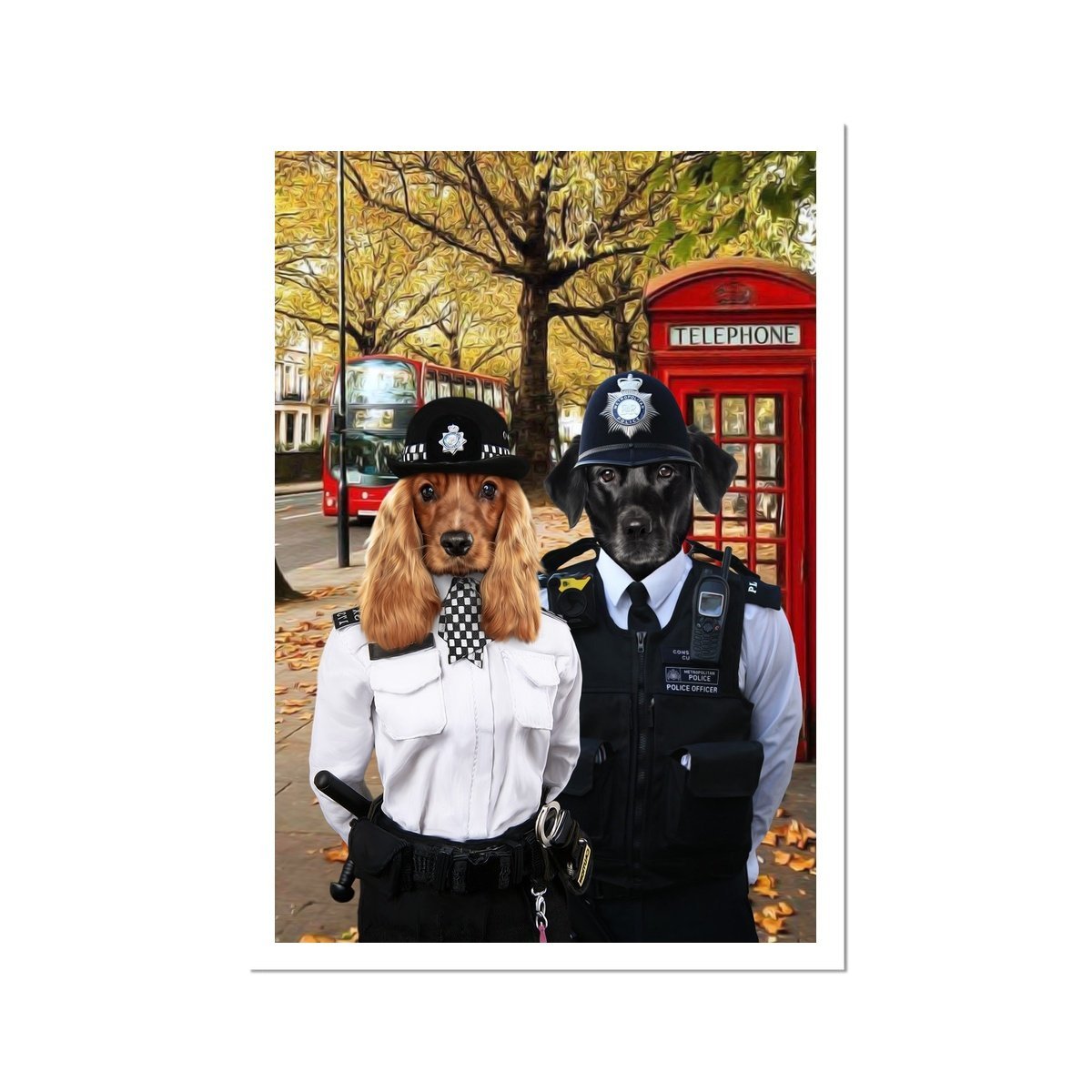The Met Police Officers: Custom Pet Portrait - Paw & Glory - Dog Portraits - Pet Portraits