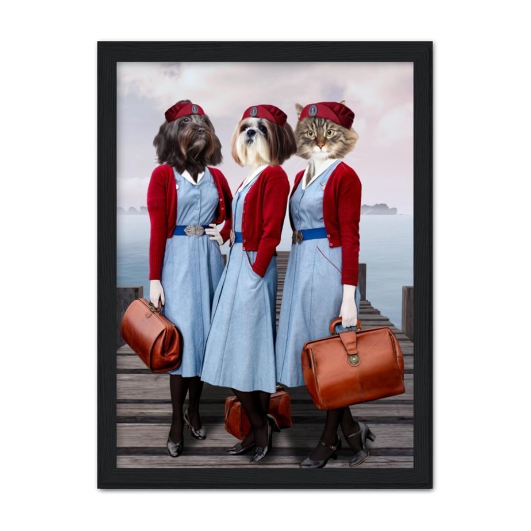 Pet Portraits | The Midwives (Call The Midwife Inspired): Custom Pet Portrait | Paw & Glory