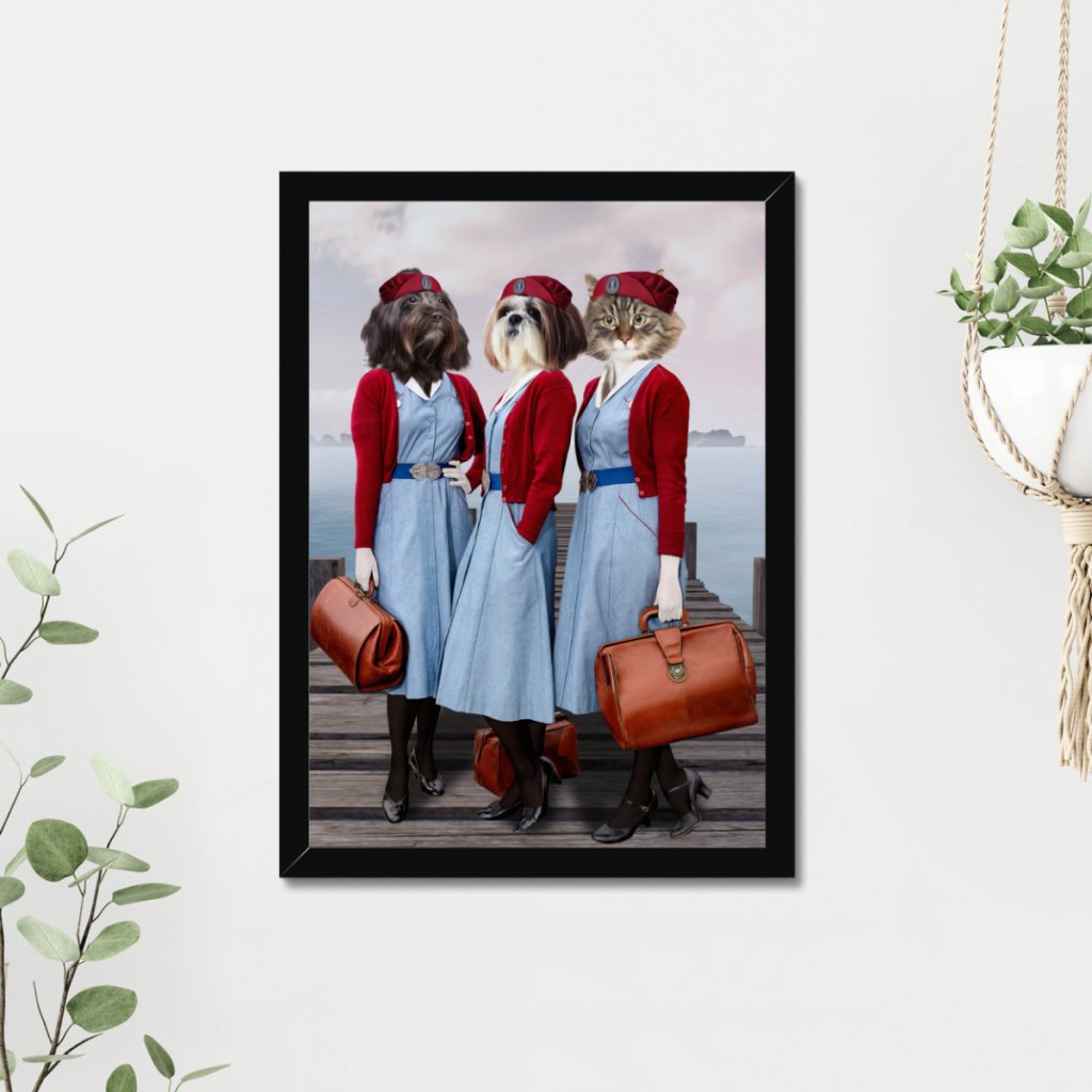 Pet Portraits | The Midwives (Call The Midwife Inspired): Custom Pet Portrait | Paw & Glory