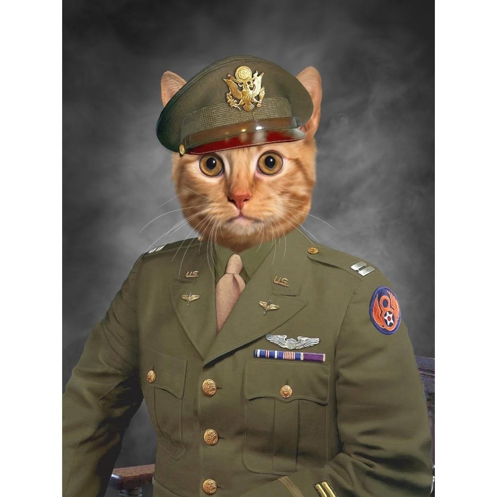 Pet Portraits | The Military Officer: Custom Digital Download Pet Portrait | Paw & Glory