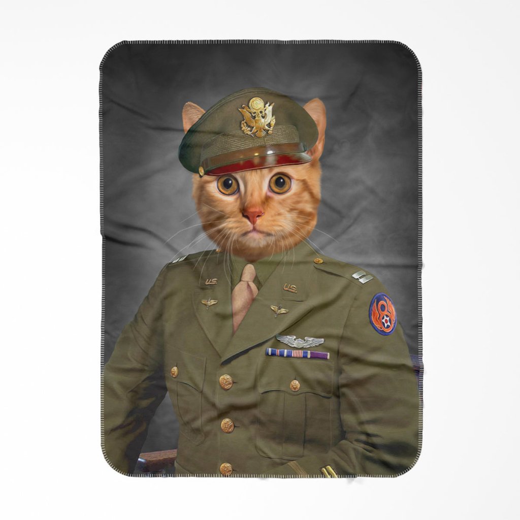 Pet Portraits | The Military Officer: Custom Pet Blanket | Paw & Glory