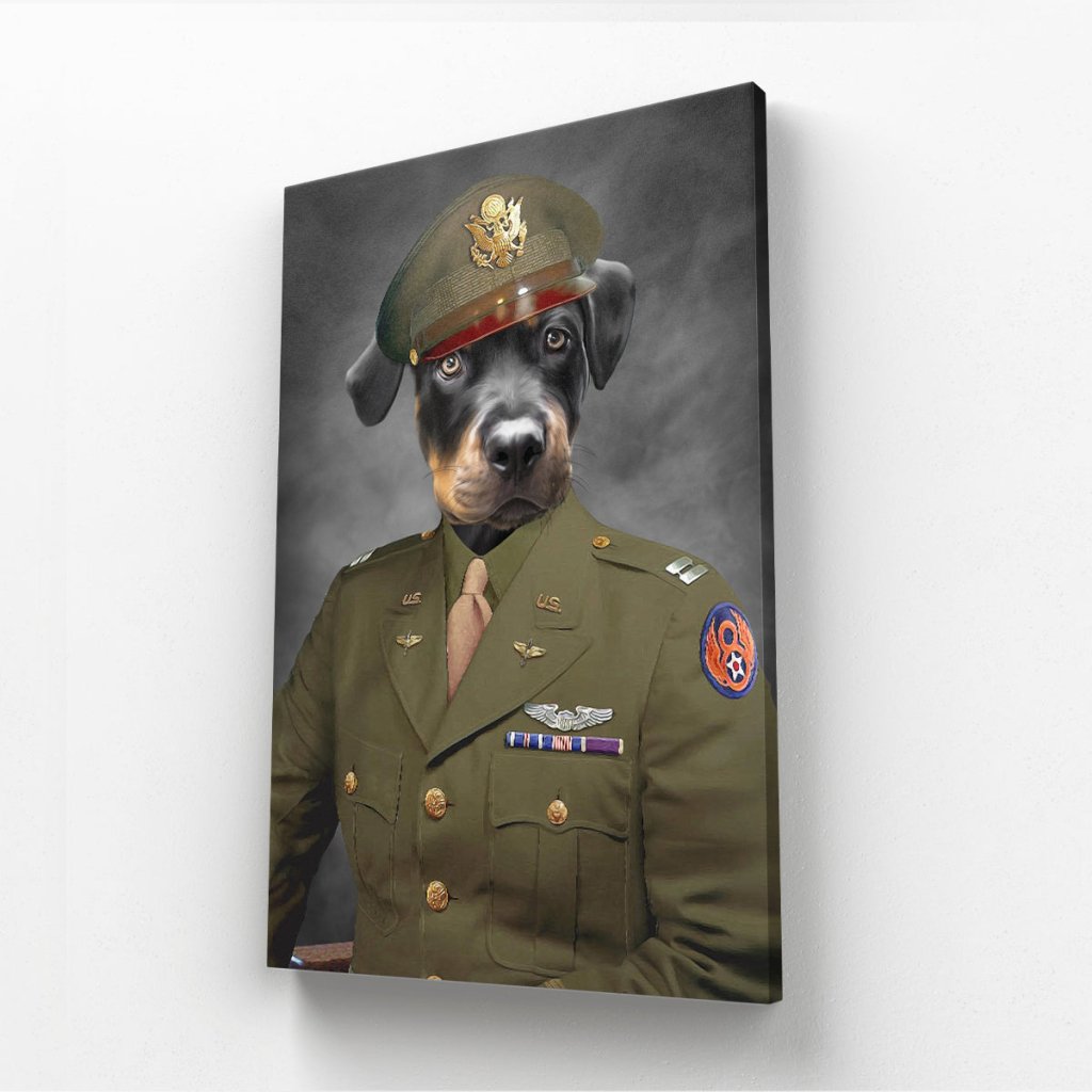 Pet Portraits | The Military Officer: Custom Pet Canvas | Paw & Glory