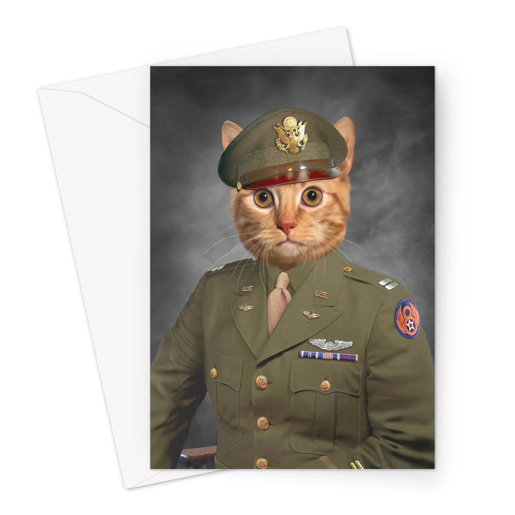 Pet Portraits | The Military Officer: Custom Pet Greeting Card | Paw & Glory