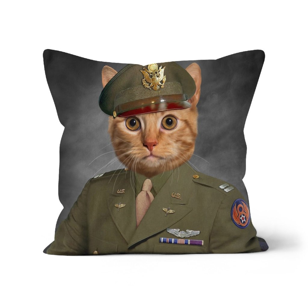 Pet Portraits | The Military Officer: Custom Pet Pillow | Paw & Glory
