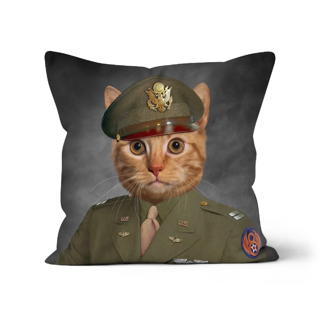 Pet Portraits | The Military Officer: Custom Pet Pillow | Paw & Glory