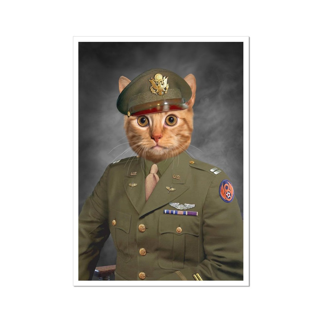 The Military Officer: Custom Pet Poster - Paw & Glory - Dog Portraits - Pet Portraits
