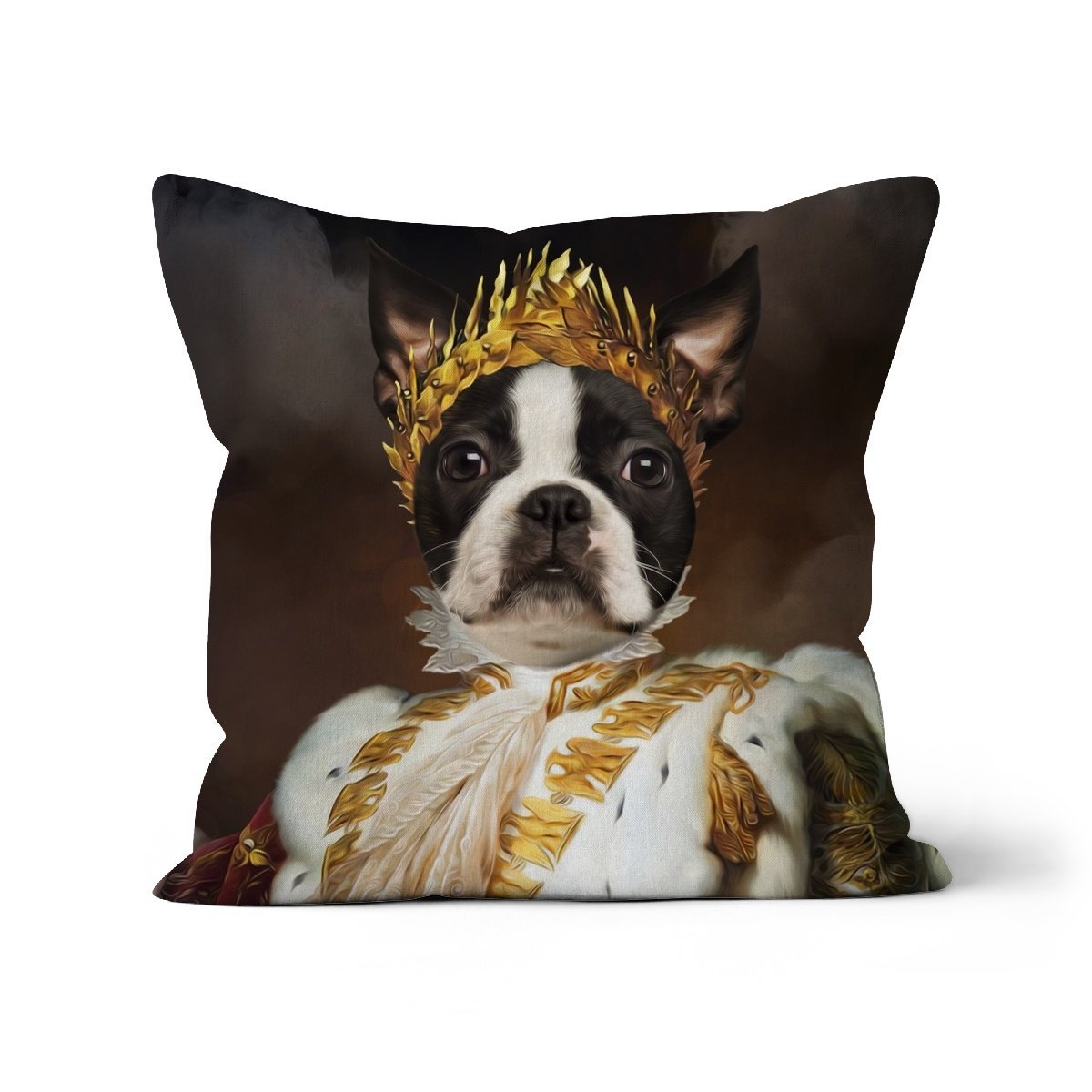 The Monarch: Custom Pet Pillow - Paw & Glory - Dog Portraits - Pet Portraits