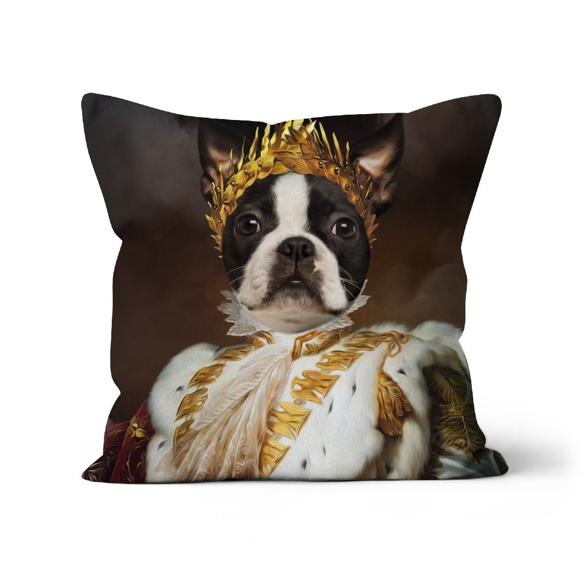 The Monarch: Custom Pet Pillow - Paw & Glory - Dog Portraits - Pet Portraits