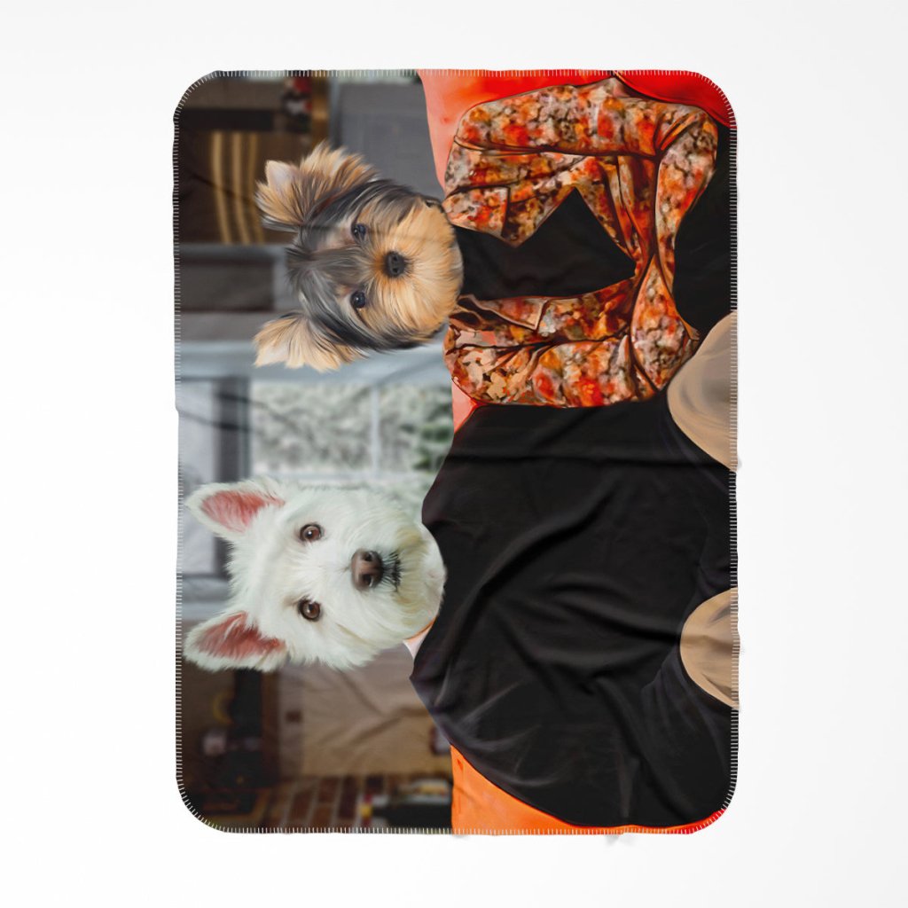 Pet Portraits | The Monica & Ross (Friends Inspired): Custom Pet Blanket | Paw & Glory