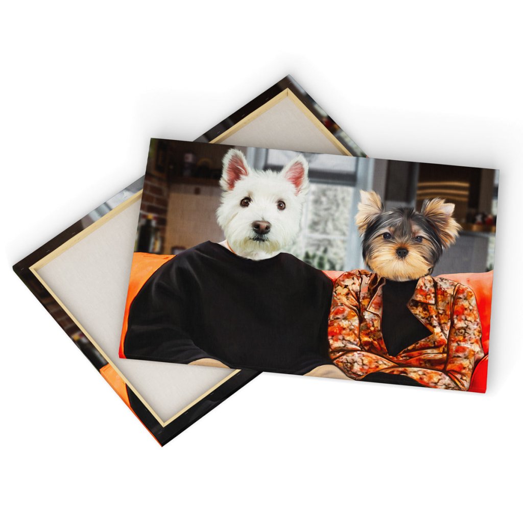 Pet Portraits | The Monica & Ross (Friends Inspired): Custom Pet Canvas | Paw & Glory