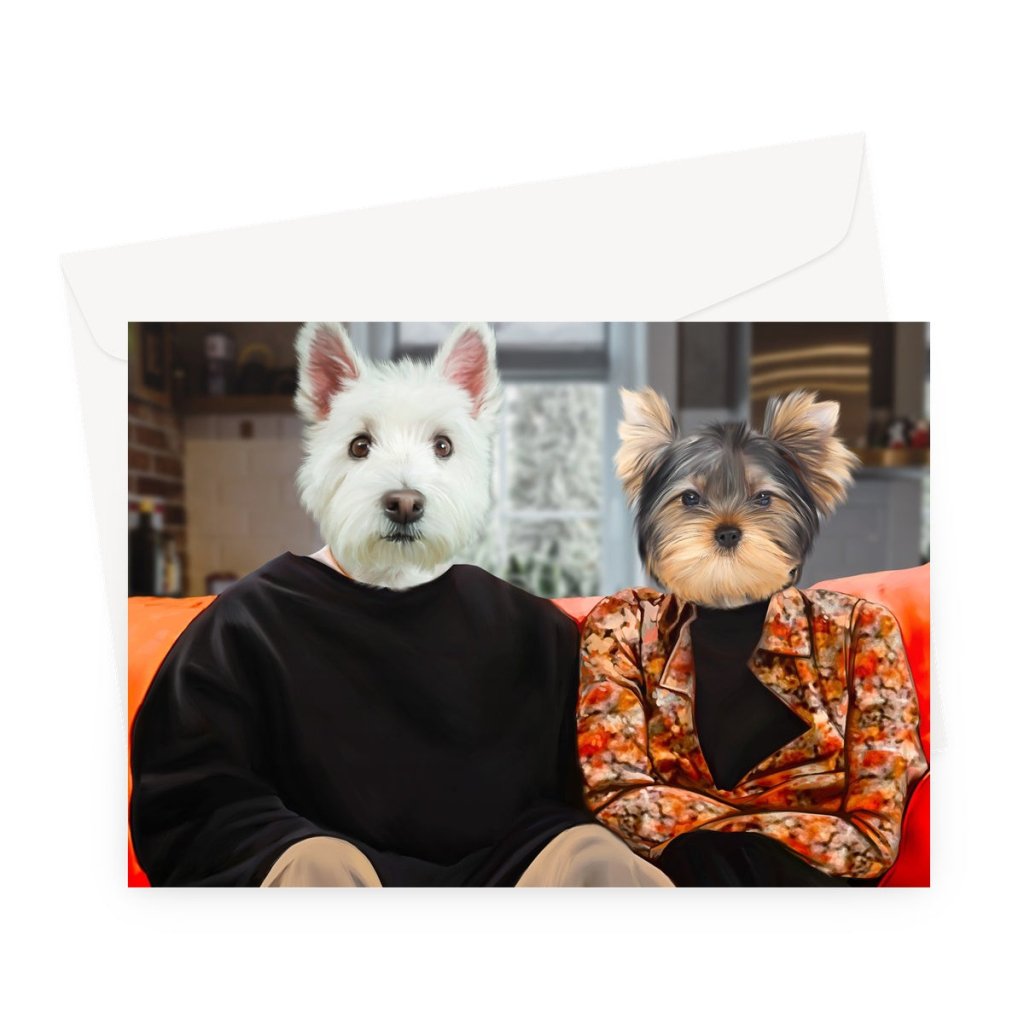 Pet Portraits | The Monica & Ross (Friends Inspired): Custom Pet Greeting Card | Paw & Glory