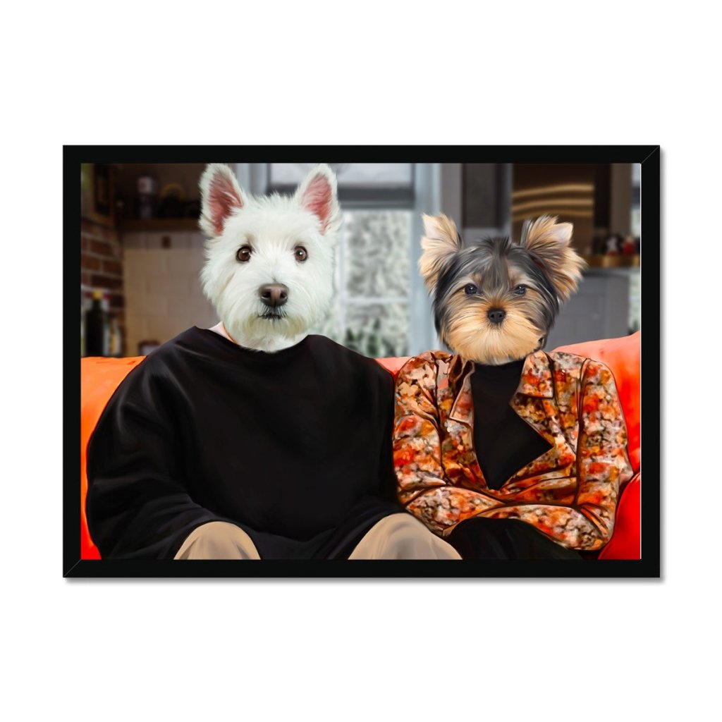 Pet Portraits | The Monica & Ross (Friends Inspired): Custom Pet Portrait | Paw & Glory