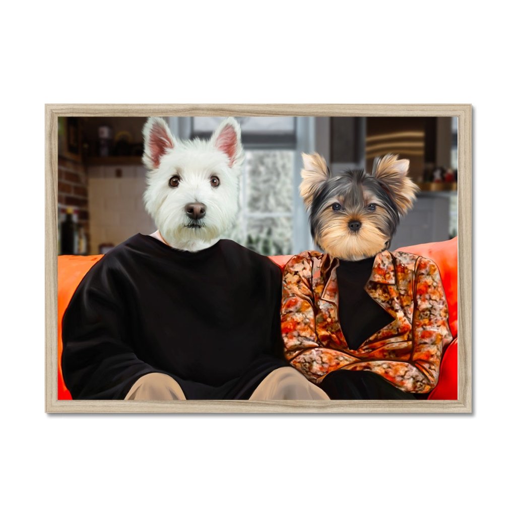 Pet Portraits | The Monica & Ross (Friends Inspired): Custom Pet Portrait | Paw & Glory