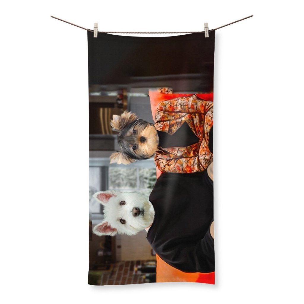 Pet Portraits | The Monica & Ross (Friends Inspired): Custom Pet Towel | Paw & Glory