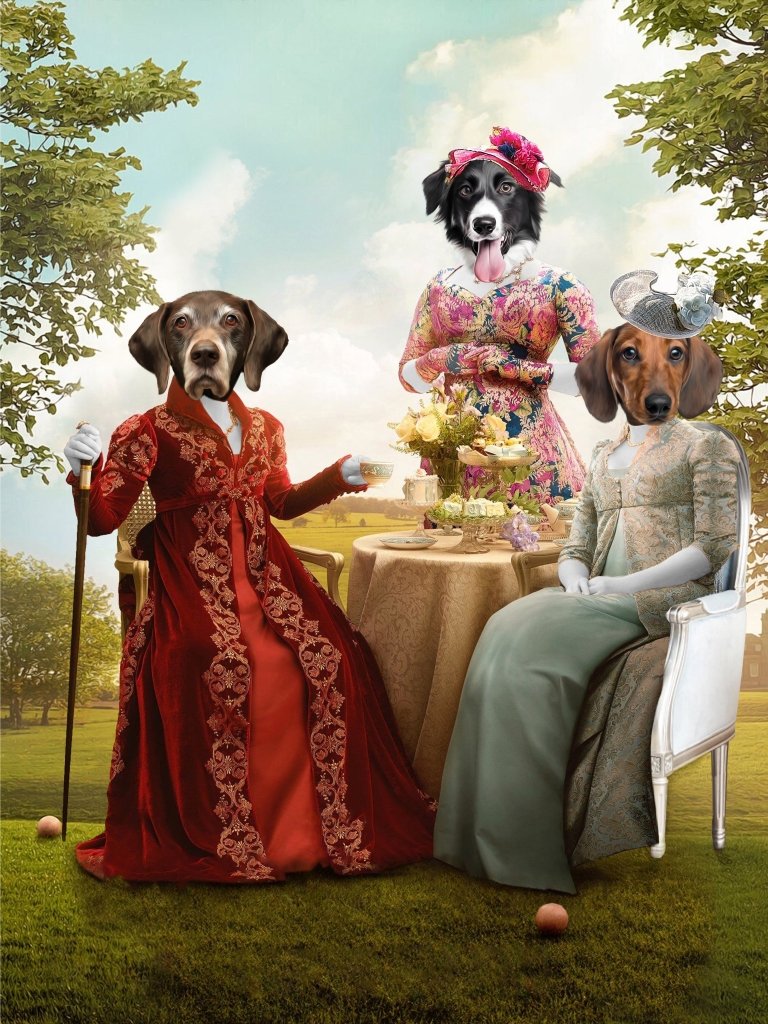 Pet Portraits | The Mothers (Bridgerton Inspired): Custom Digital Download Pet Portrait | Paw & Glory