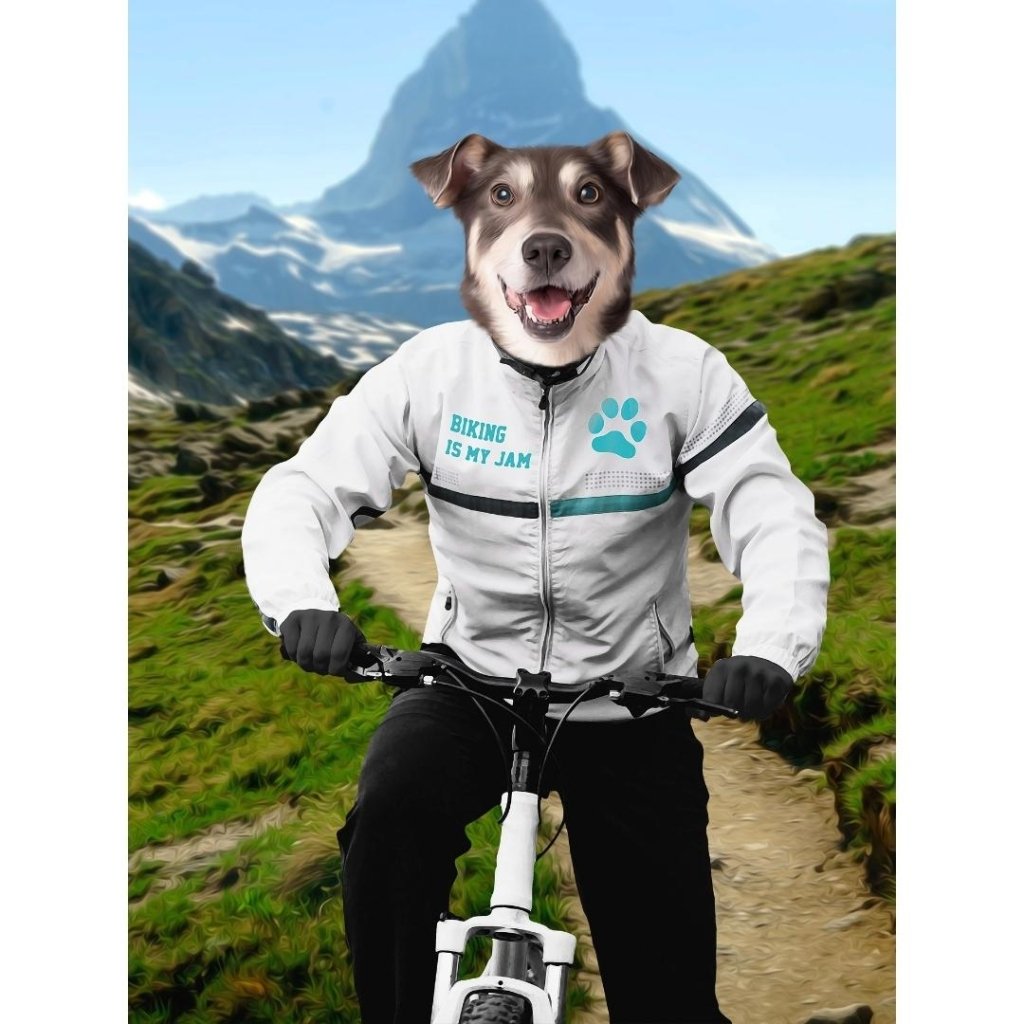 Pet Portraits | The Mountain Biking: Custom Digital Download Pet Portrait | Paw & Glory