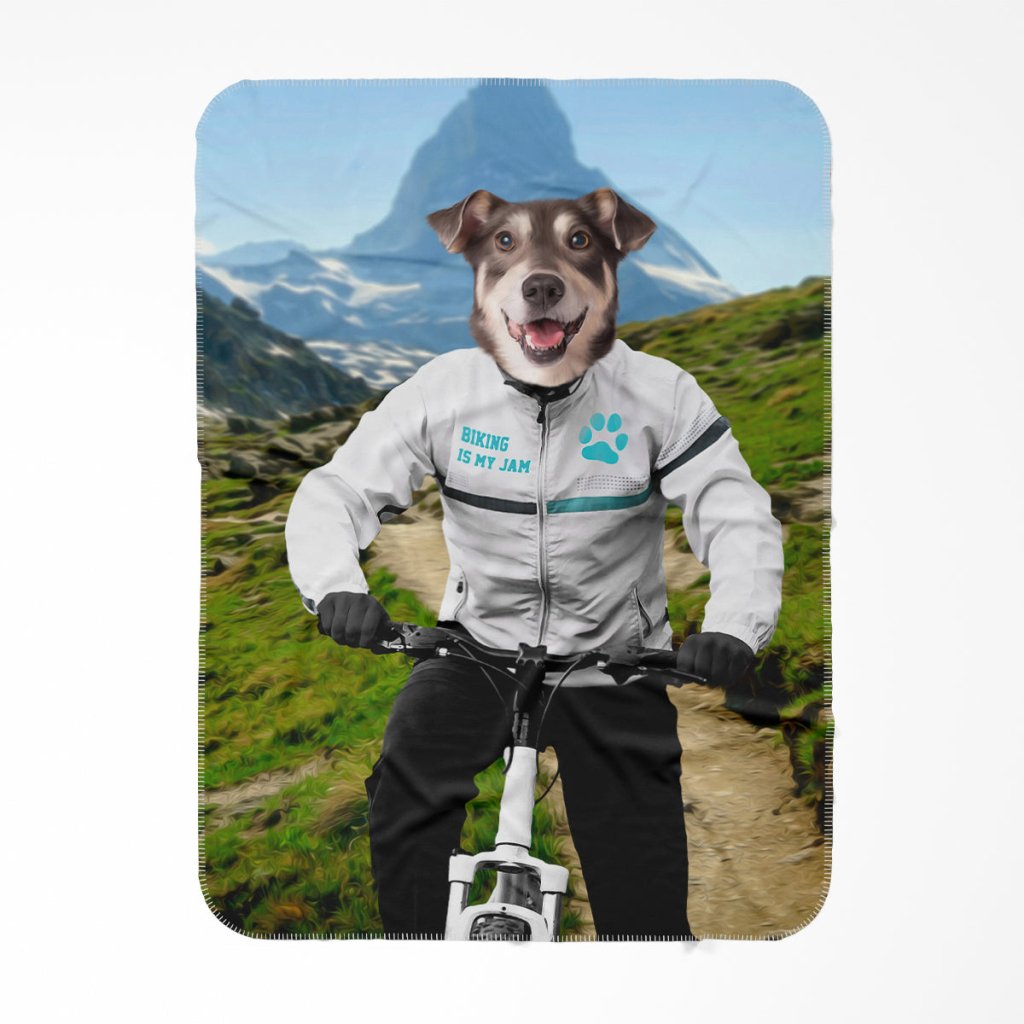 The Mountain Biking: Custom Pet Blanket - Paw & Glory - Dog Portraits - Pet Portraits