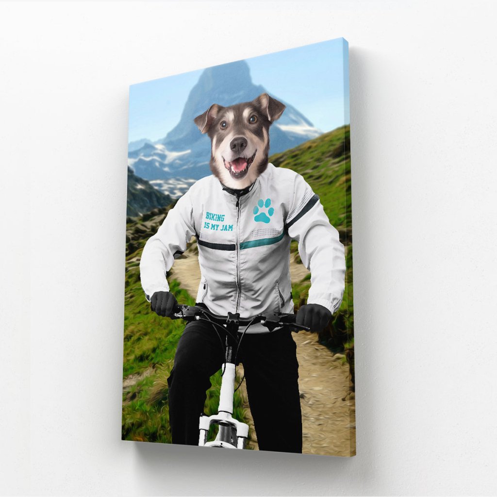 Pet Portraits | The Mountain Biking: Custom Pet Canvas | Paw & Glory