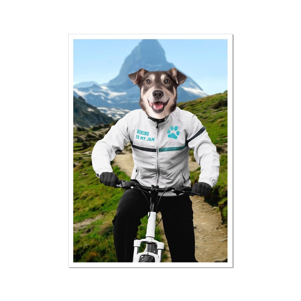 Pet Portraits | The Mountain Biking: Custom Pet Poster | Paw & Glory