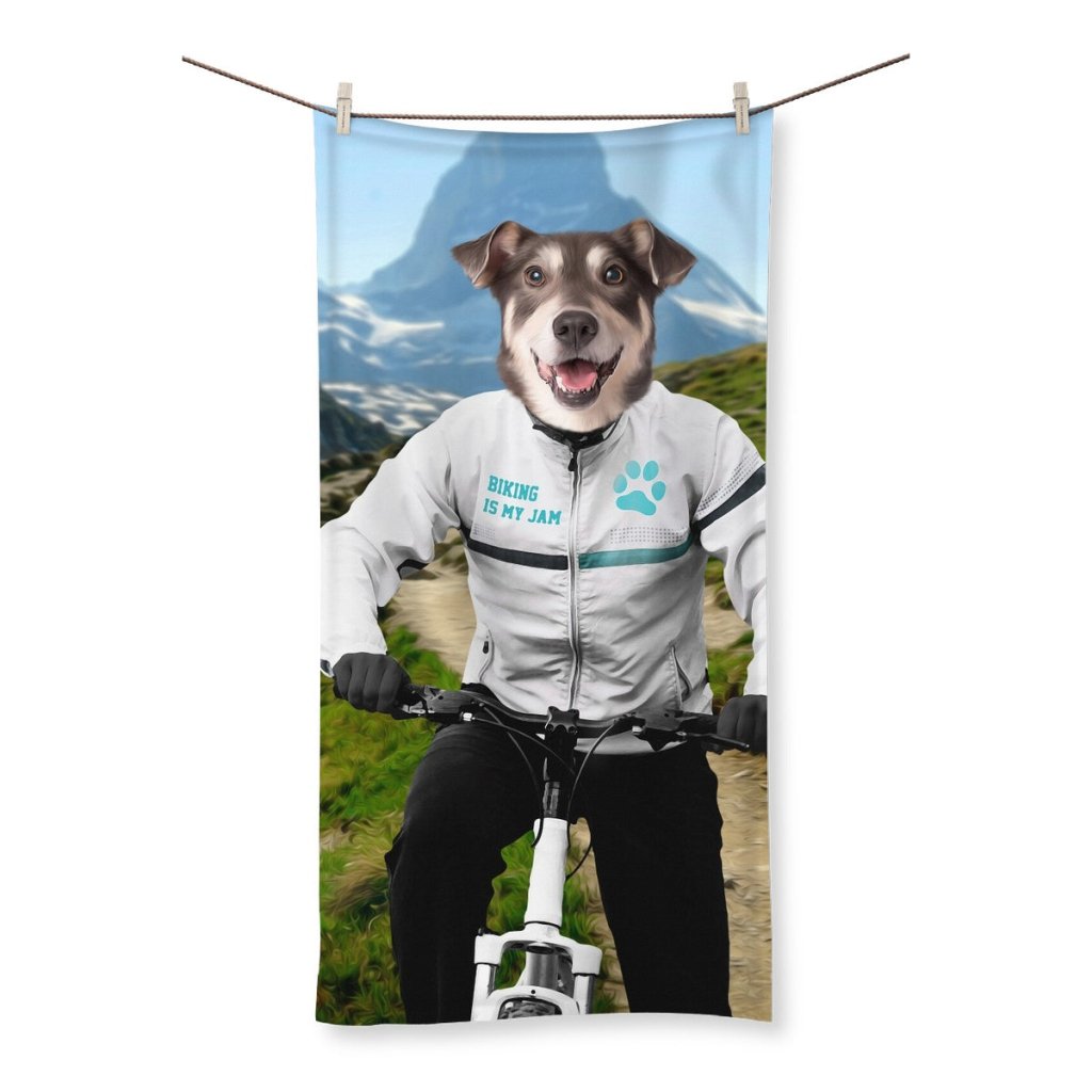 Pet Portraits | The Mountain Biking: Custom Pet Towel | Paw & Glory