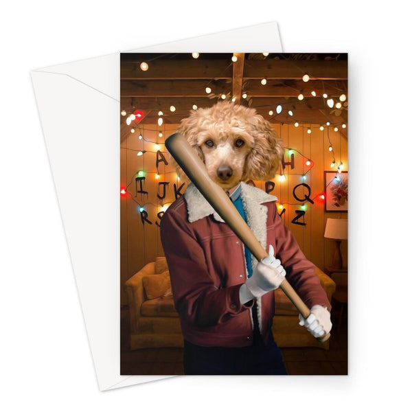 Retro 80s Sci-Fi Custom Pet Greeting Card | Personalised Pet Gift | Paw & Glory